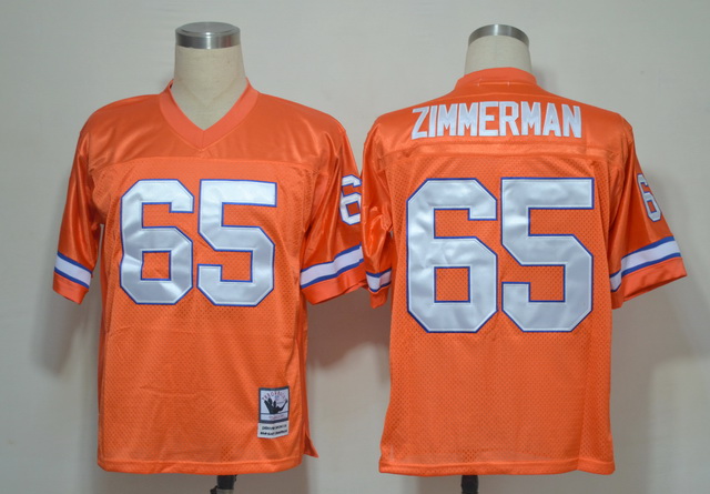 Broncos 65 Gary Zimmerman Orange Throwback Jersey