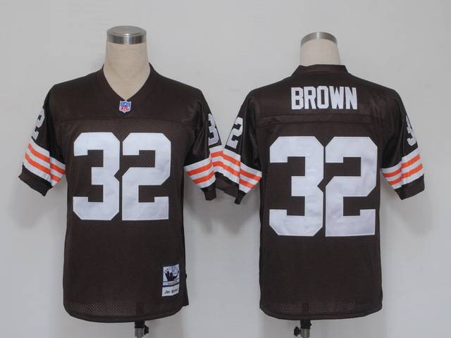 Browns 32 Brown Brown M&N Jersey