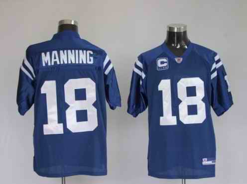 Colts 18 Manning Blue Jersey