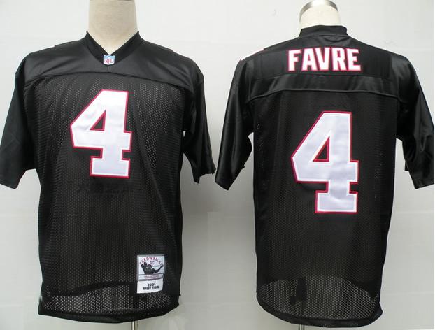 Falcons 4 Brett Favre Black M&N Jersey
