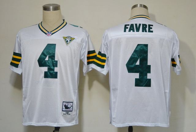 Packers Packers 4 Brett Favre White 75th Throwback Jersey