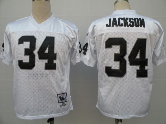 Raiders 34 Jackson White M&N Jersey