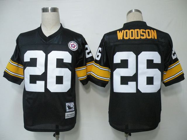Steelers 26 Woodson Black M&N Jersey