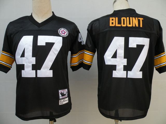 Steelers 47 Blount Black M&N Jersey