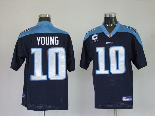 Titans 10 Vince Young Dark Blue Jersey