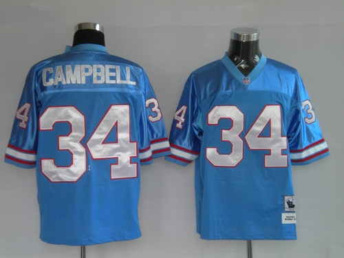 Titans 34 Earl Campbell Blue M&N Jersey