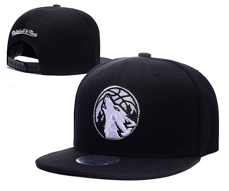 Timberwolves Team Logo Black Adjustable Hat LH