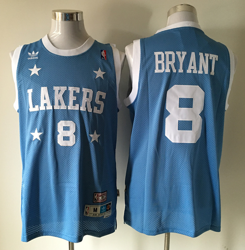 Lakers 8 Kobe Bryant Light Blue 1950s Throwback Jersey