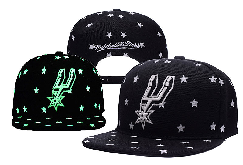 Spurs Black Mitchell & Ness Adjustable Luminous Hat YD