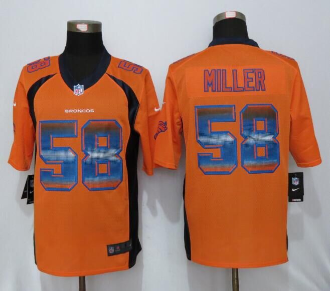 Nike Broncos 58 Von Miller Orange Pro Line Fashion Strobe Jersey