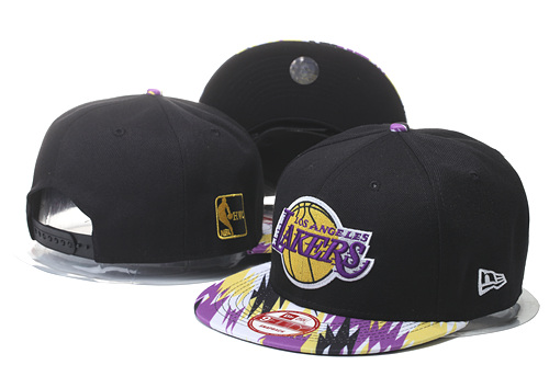 Lakers Fresh Big Logo Black Purple Adjustable Hat GS