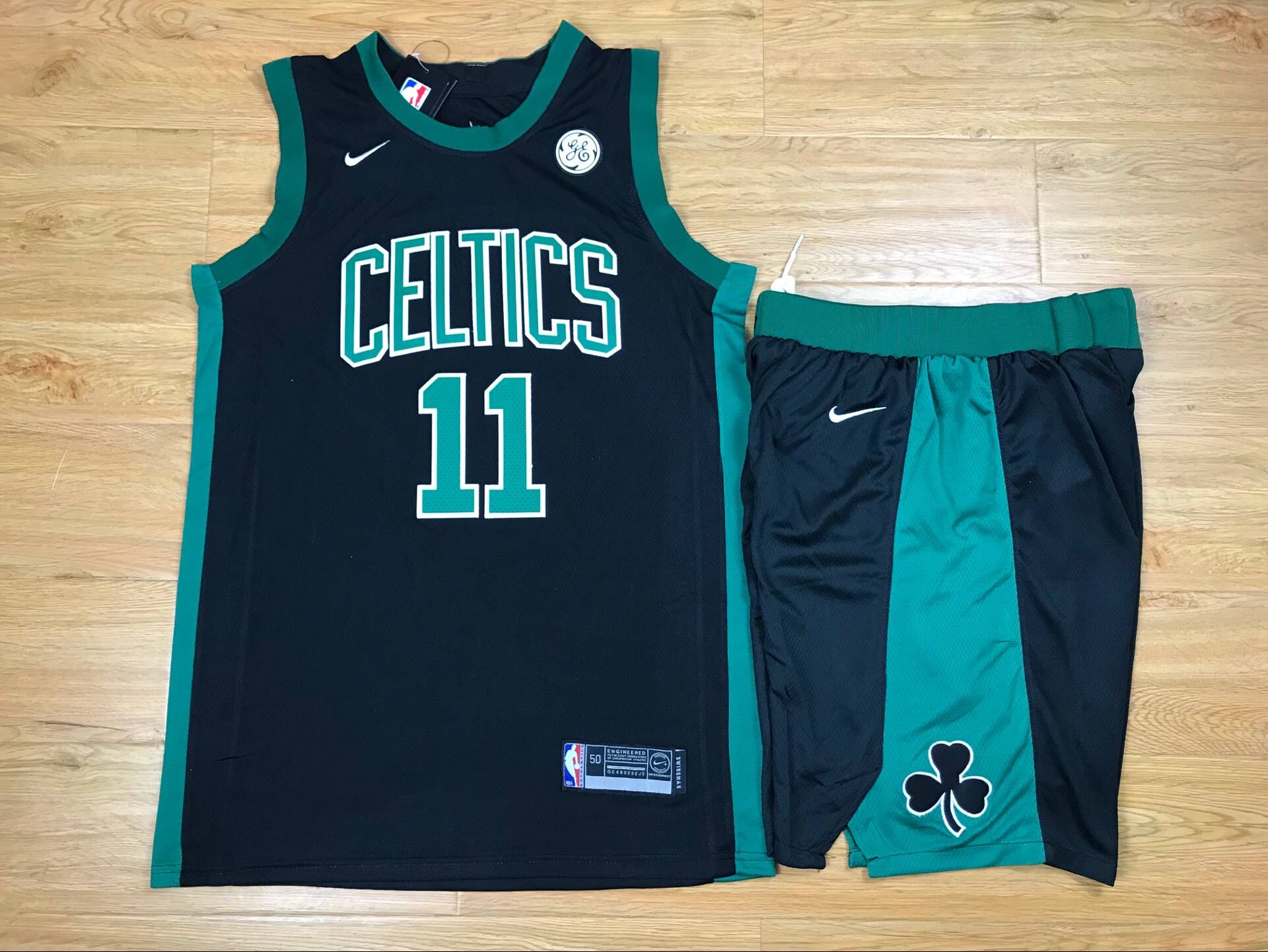 Celtics 11 Kyrie Irving Black Nike Swingman Jersey(With Shorts)
