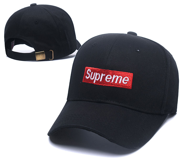 Supreme Fresh Logo Black Fashion Peaked Adjustable Hat SG