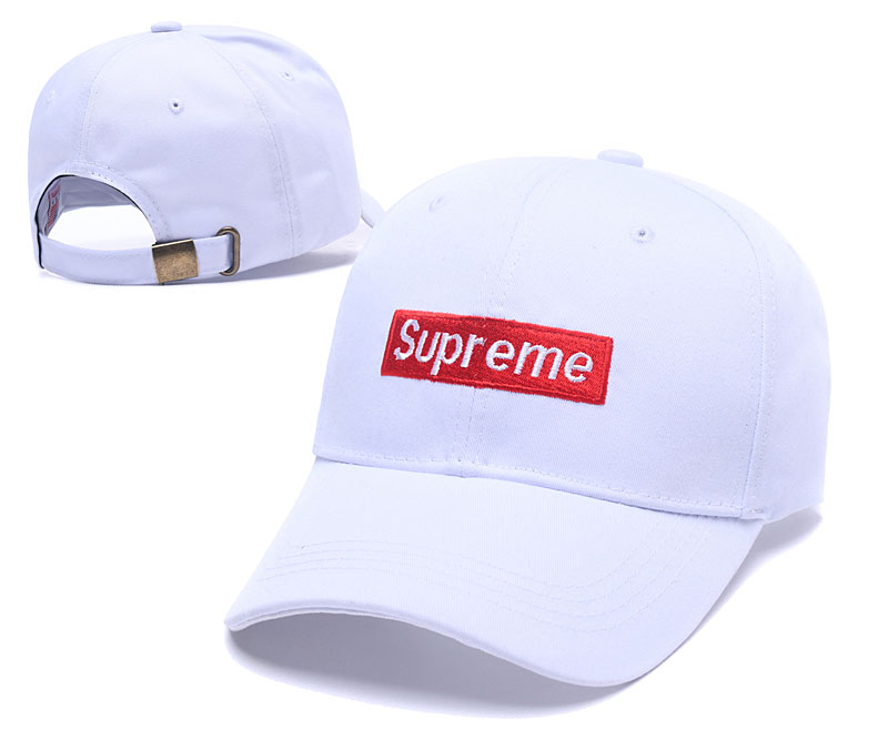 Supreme Fresh Logo White Fashion Peaked Adjustable Hat SG