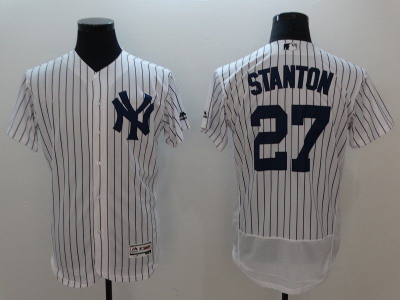 Yankees 27 Giancarlo Stanton White Flexbase Jersey