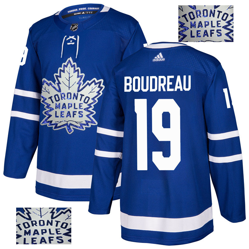 Maple Leafs 19 Bruce Boudreau Blue Glittery Edition Adidas Jersey