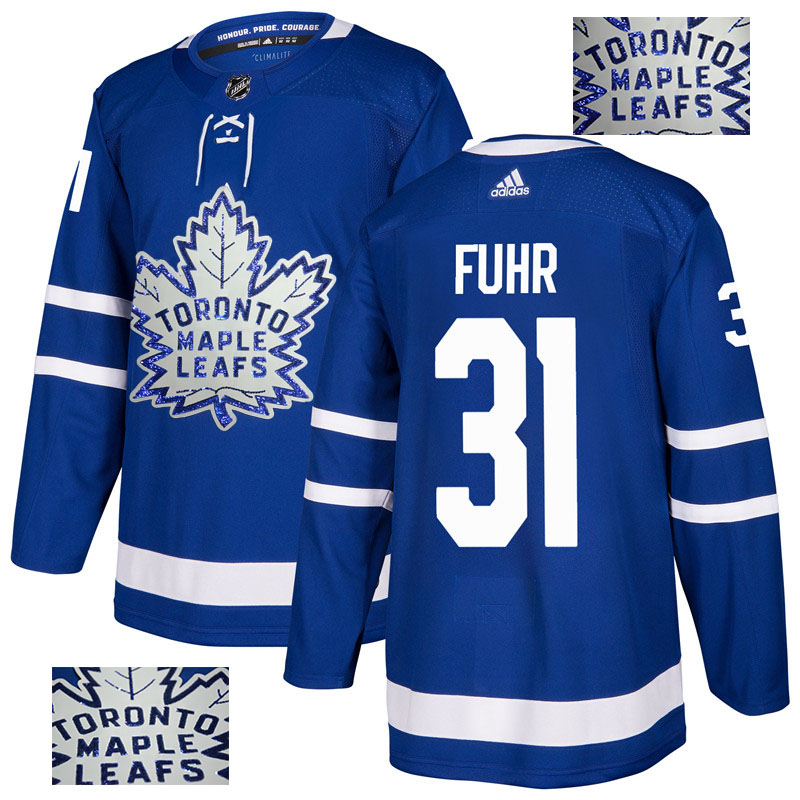Maple Leafs 31 Grant Fuhr Blue Glittery Edition Adidas Jersey