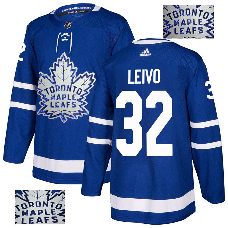 Maple Leafs 32 Josh Leivo Blue Glittery Edition Adidas Jersey
