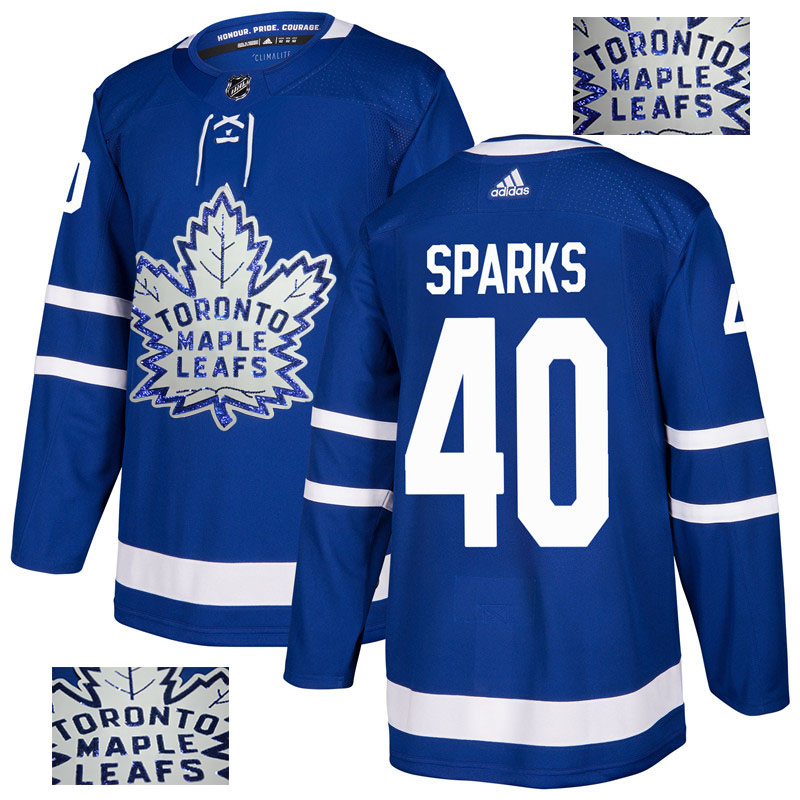 Maple Leafs 40 Garret Sparks Blue Glittery Edition Adidas Jersey