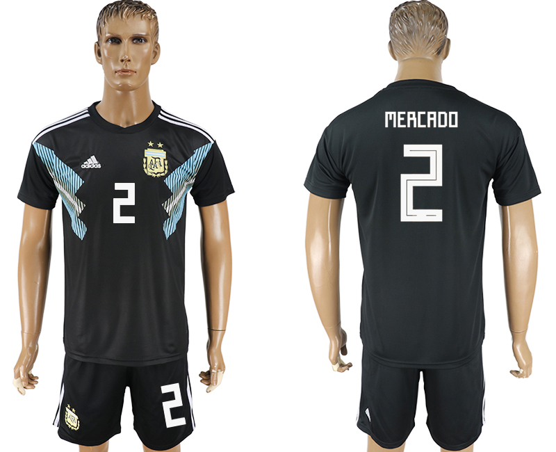 Argentina 2 MERCADO Away 2018 FIFA World Cup Soccer Jersey