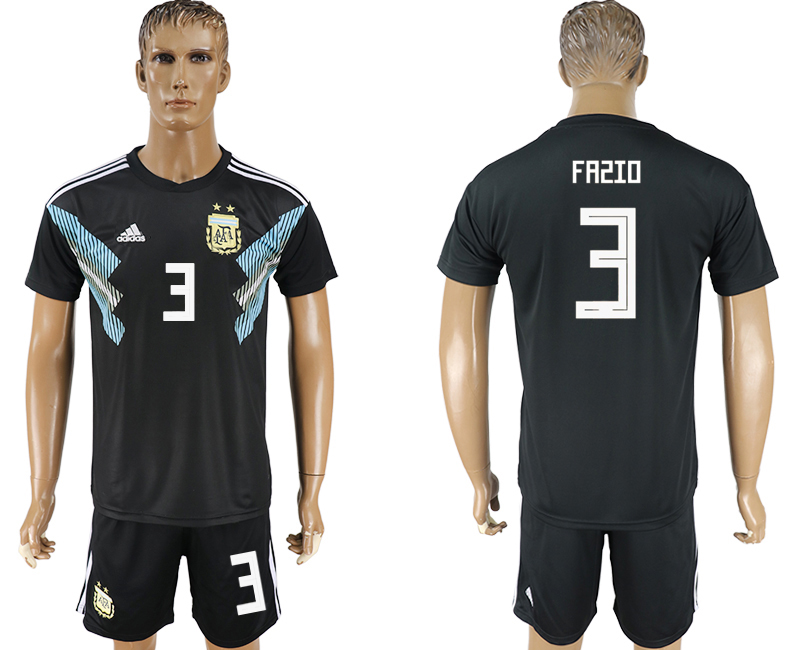 Argentina 3 FAZIO Away 2018 FIFA World Cup Soccer Jersey