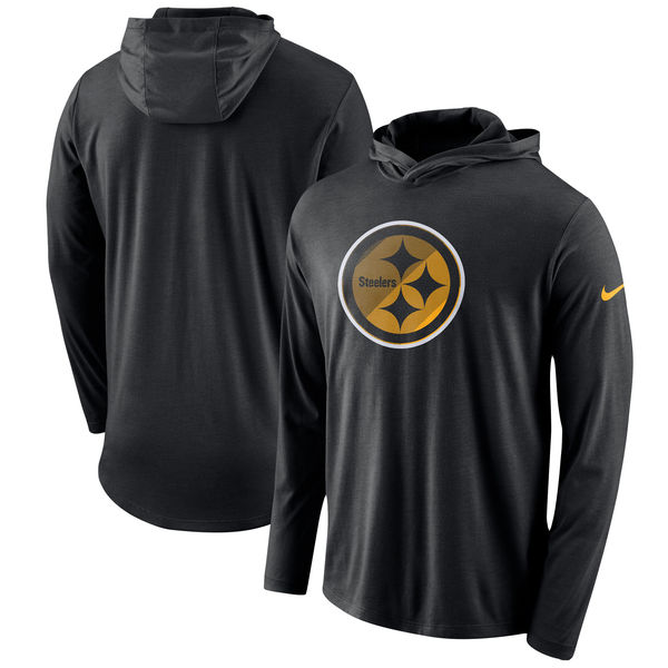 Pittsburgh Steelers Nike Blend Performance Hooded Long Sleeve T-Shirt Black