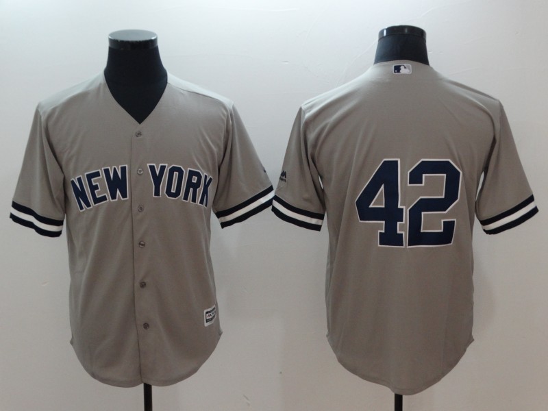 Yankees 42 Mariano Rivera Gray Cool Base Jersey