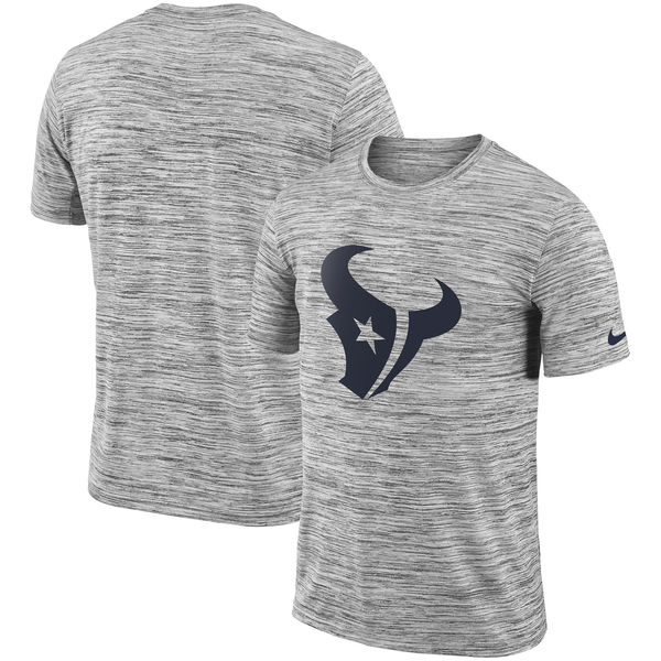 Men's Houston Texans Nike Heathered Black Sideline Legend Velocity Travel Performance T Shirt