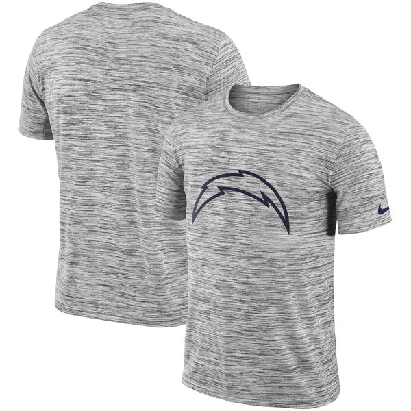 Men's Los Angeles Chargers Nike Heathered Black Sideline Legend Velocity Travel Performance T Shirt