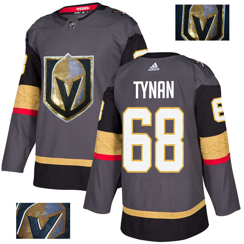 Vegas Golden Knights 68 T.J. Tynan Gray With Special Glittery Logo Adidas Jersey
