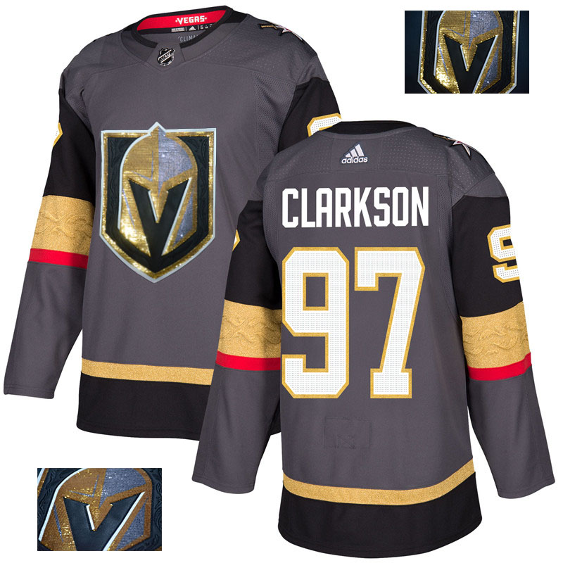 Vegas Golden Knights 97 David Clarkson Gray With Special Glittery Logo Adidas Jersey