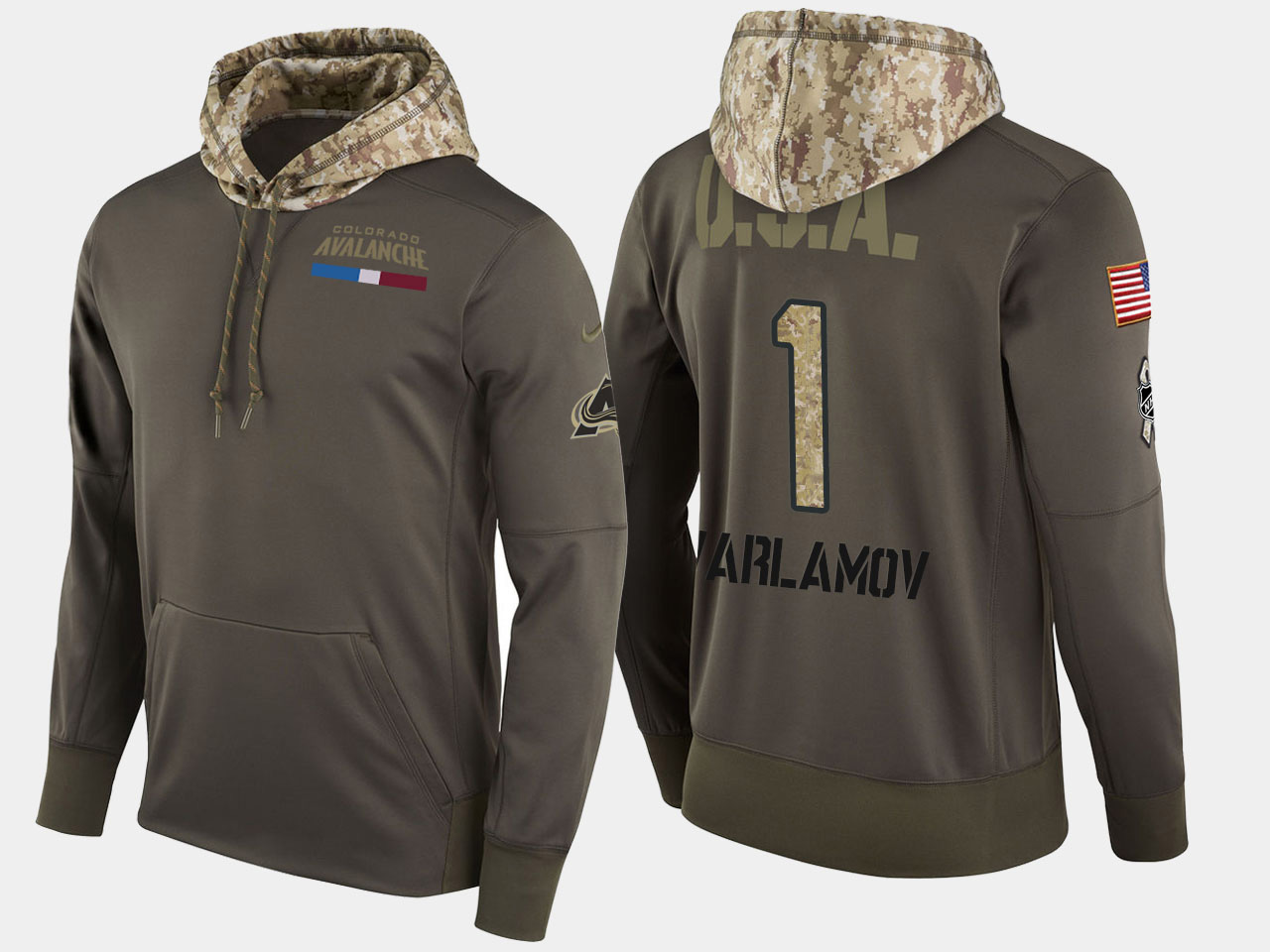Nike Avalanche Avalanche 1 Semyon Varlamov Olive Salute To Service Pullover Hoodie