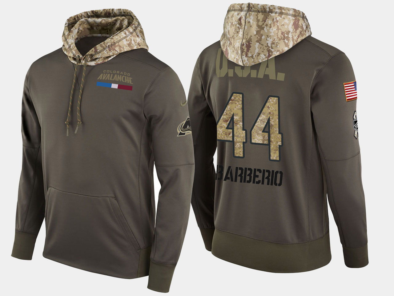 Nike Avalanche 44 Mark Barberio Olive Salute To Service Pullover Hoodie