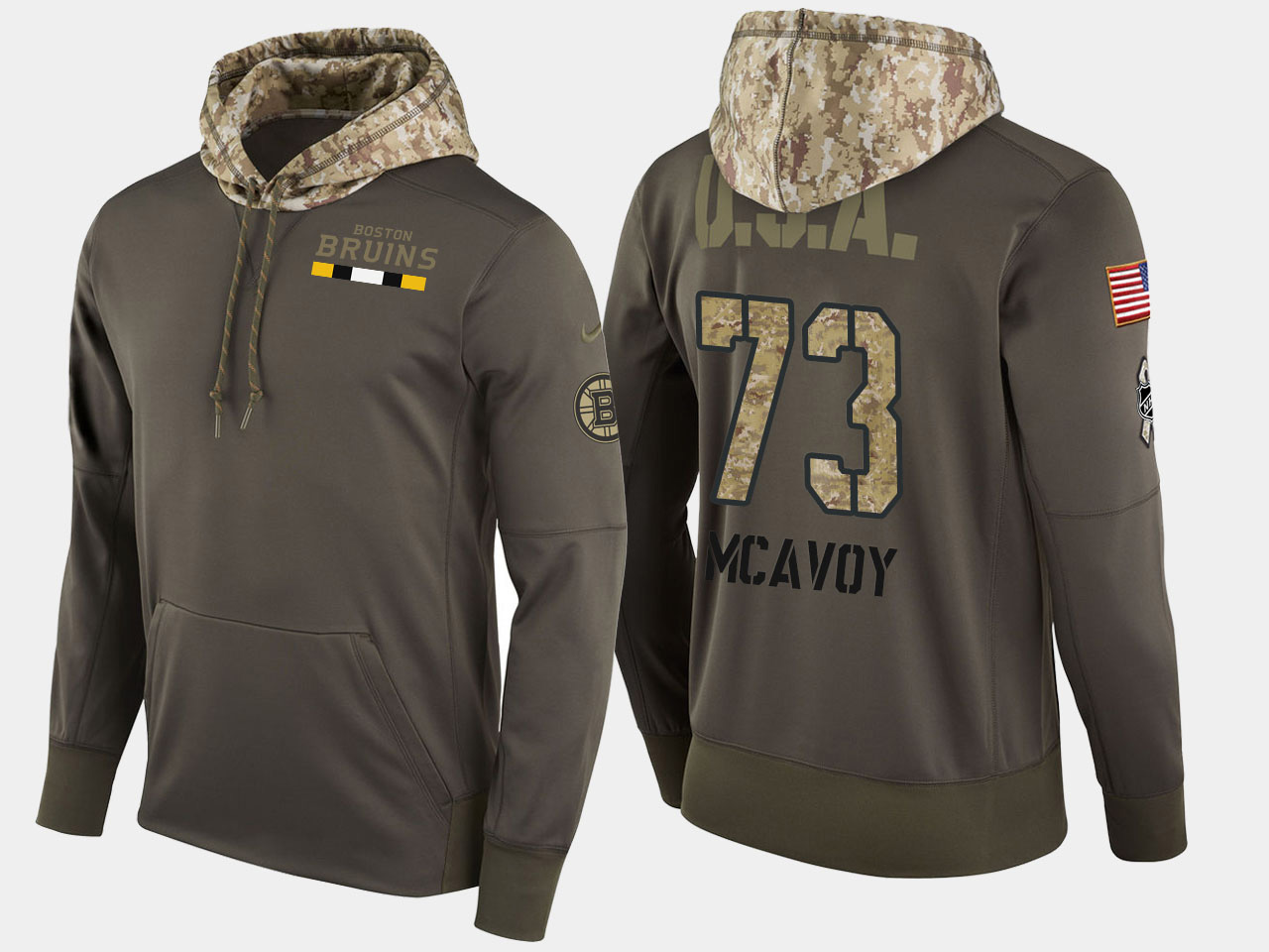 Nike Bruins 73 Charlie Mcavoy Olive Salute To Service Pullover Hoodie