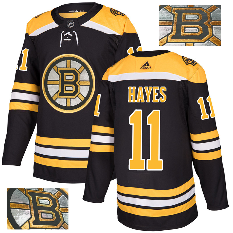 Bruins 11 Jimmy Hayes Black With Special Glittery Logo Adidas Jersey