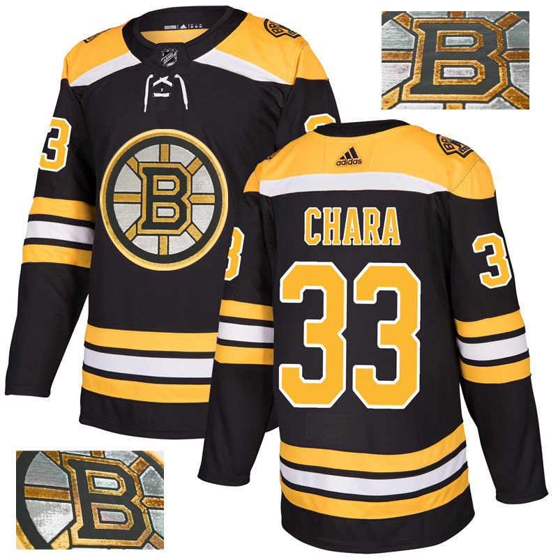 Bruins 33 Zdeno Chara Black With Special Glittery Logo Adidas Jersey
