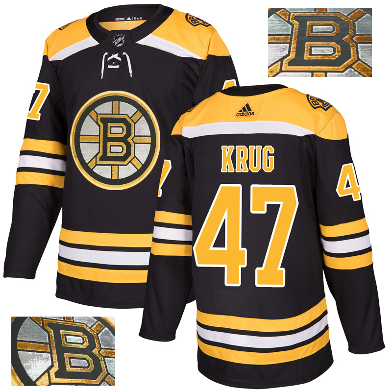 Bruins 47 Torey Krug Black With Special Glittery Logo Adidas Jersey