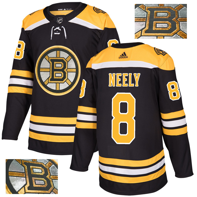 Bruins 8 Cam Neely Black With Special Glittery Logo Adidas Jersey