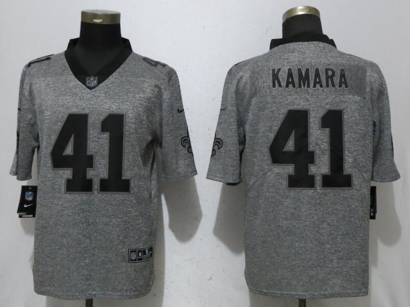 Nike Saints 41 Alvin Kamara Gray Gridiron Gray Vapor Untouchable Limited Jersey
