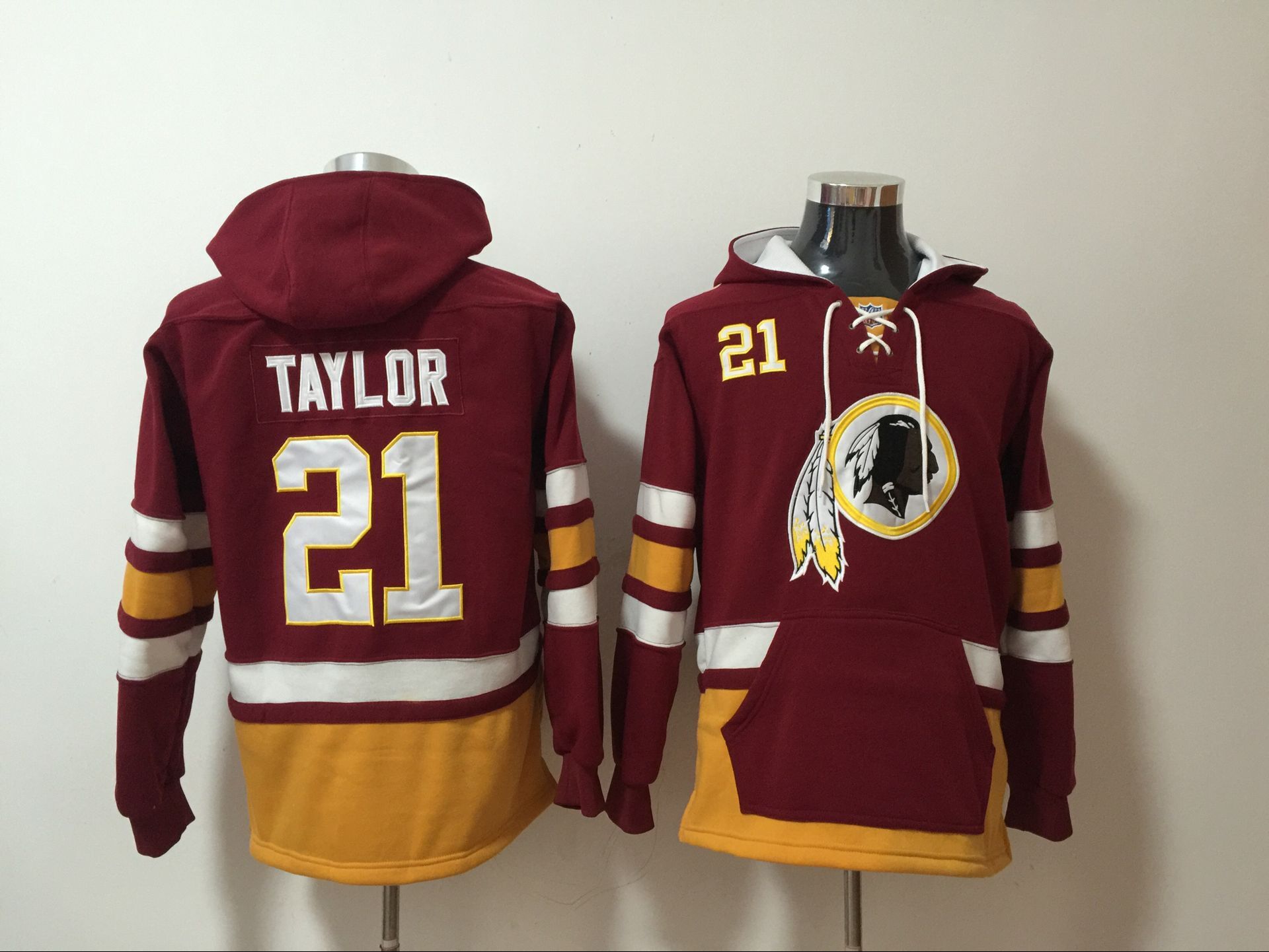 Nike Redskins 21 Sean Taylor Red All Stitched Hooded Sweatshirt