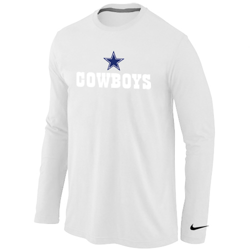 Nike Dallas Cowboys Authentic Logo Long Sleeve T-Shirt White