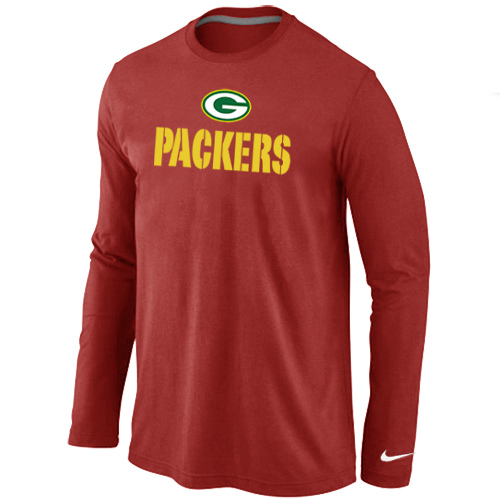 Nike Green Bay Packers Authentic Logo Long Sleeve T-Shirt Red