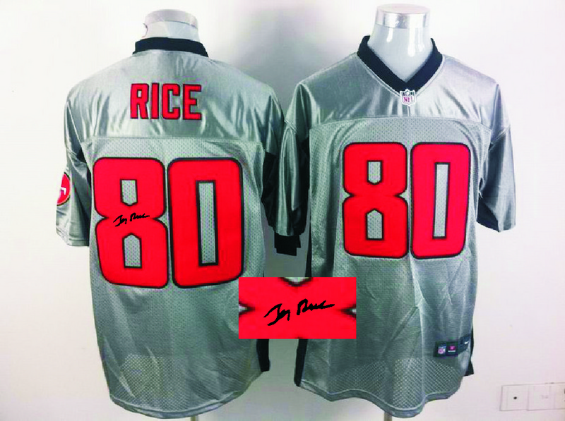Nike 49ers 80 Rice Grey Shadow Signature Edition Jerseys