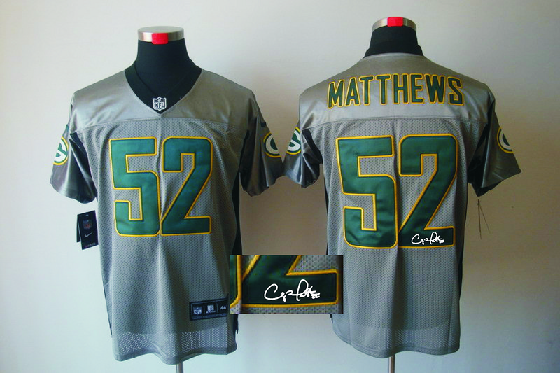 Nike Packers 52 Matthews Grey Shadow Signature Edition Jerseys