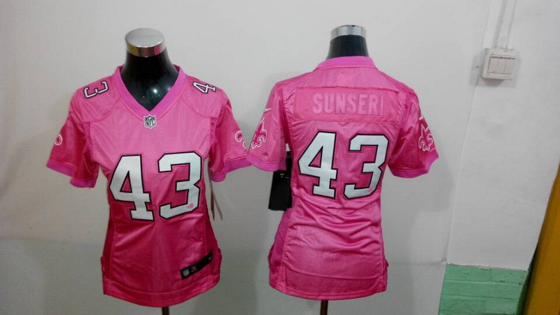 Nike Saints 43 Sunseri Pink Love Women Jerseys