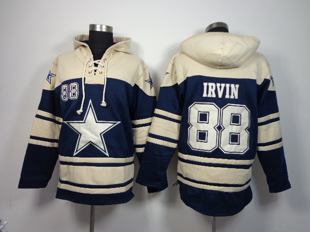Nike Cowboys 88 Michael Irvin Blue All Stitched Hooded Sweatshirt