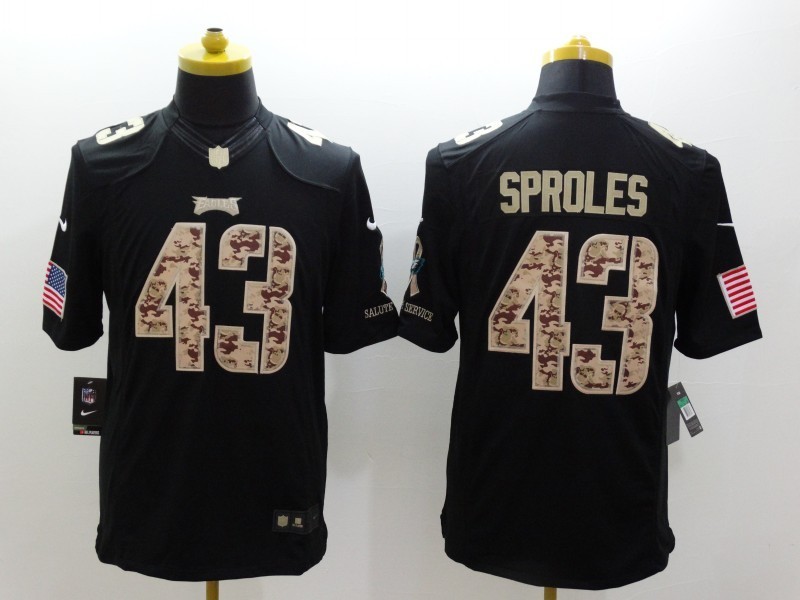 Nike Eagles 43 Sproles Black Salute To Service Limited Jerseys