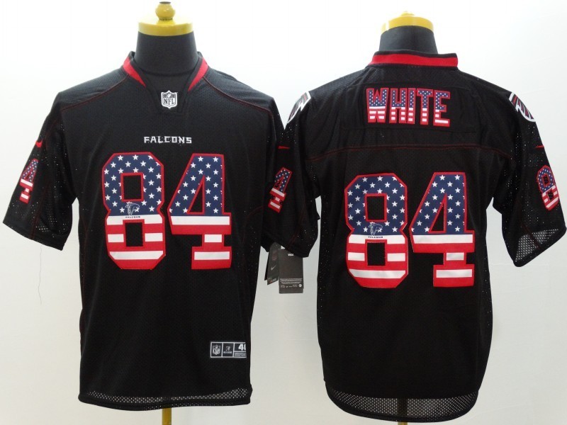 Nike Falcons 84 Roddy White Black US Flag Elite Jersey