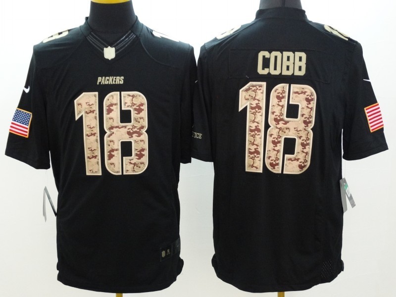 Nike Packers 18 Cobb Salute To Service Black Limited Jerseys