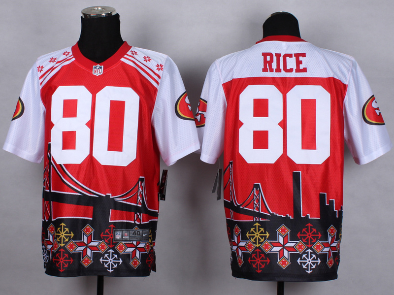 Nike 49ers 80 Rice Noble Fashion Elite Jerseys